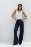 Mavi Malibu Pamuklu Wide Leg Yüksek Bel Geniş Paça Jeans Kadın Kot Pantolon 1010152-A3168 LACİVERT