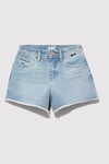 Mavi Melora Pamuklu Mom Fit Normal Bel Kız Çocuk Short 7410655-89489 AÇIK MAVİ