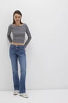 Mavi Molly Pamuklu Bootcut Fit Normal Bel Geniş Paça Jeans Bayan Kot Pantolon 1013690520 MAVİ