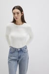 Mavi Örgü Desenli Slim Fit Bisiklet Yaka Bayan Kazak 1710341-70057 KREM