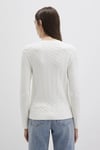 Mavi Örgü Desenli Slim Fit Bisiklet Yaka Bayan Kazak 1710341-70057 KREM