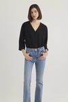Mavi Pamuk Karışımlı Loose Fit V Yaka Bayan Bluz 1210798-900 SİYAH