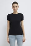 Mavi Pamuklu Bisiklet Yaka Basic Kadın T Shirt 1613081-900 SİYAH