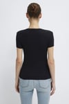 Mavi Pamuklu Bisiklet Yaka Basic Kadın T Shirt 1613081-900 SİYAH