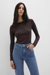 Mavi Pamuklu Fitted Fit Bisiklet Yaka Bayan Sweat 1613619-70240 KAHVE