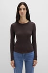 Mavi Pamuklu Fitted Fit Bisiklet Yaka Bayan Sweat 1613619-70240 KAHVE