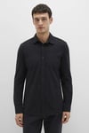 Mavi Pamuklu Fitted Örme Erkek Gömlek 0210294-900 SİYAH