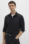 Mavi Pamuklu Fitted Örme Erkek Gömlek 0210294-900 SİYAH