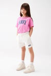 Mavi Pamuklu Logo Baskılı Regular Fit Normal Bel Kız Çocuk Short 7410002-70057 EKRU