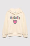 Mavi Pamuklu Loose Fit Baskılı Kapüşonlu Kız Çocuk Sweat 7S10141-70072 BEJ