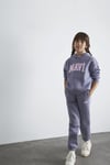 Mavi Pamuklu Loose Fit Baskılı Kapüşon Yaka Kız Çocuk Sweat 7610035-88095 AÇIK GRİ