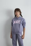 Mavi Pamuklu Loose Fit Baskılı Kapüşon Yaka Kız Çocuk Sweat 7610035-88095 AÇIK GRİ