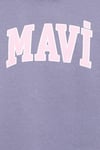 Mavi Pamuklu Loose Fit Baskılı Kapüşon Yaka Kız Çocuk Sweat 7610035-88095 AÇIK GRİ