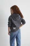 Mavi Pamuklu Loose Fit Baskılı Kapüşon Yaka Fermuarlı Kız Çocuk Sweat 7S10167-85309 FÜME