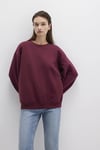 Mavi Pamuklu Loose Fit Bisiklet Yaka Bayan Sweat 1610198-70415 BORDO
