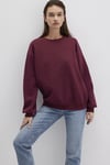 Mavi Pamuklu Loose Fit Bisiklet Yaka Bayan Sweat 1610198-70415 BORDO