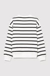 Mavi Pamuklu Loose Fit Çizgili Logolu Kız Çocuk Sweat 7S10038-900 BEYAZ-SİYAH
