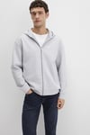 Mavi Pamuklu Loose Fit Fermuarlı Kapüşon Yaka Erkek Sweat 0S10312-80018 GRİ MELANJ