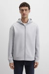 Mavi Pamuklu Loose Fit Fermuarlı Kapüşon Yaka Erkek Sweat 0S10312-80018 GRİ MELANJ