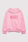 Mavi Pamuklu Loose Fit Kapüşonlu Logolu Kız Çocuk Sweat 7S10147-70972 PEMBE
