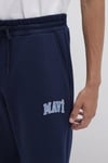 Mavi Pamuklu Loose Fit Lastikli Paça Logolu Şardonlu Erkek Eşofman Altı 0010207-70497 LACİVERT