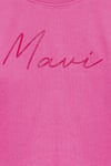 Mavi Pamuklu Loose Fit Logo Baskılı Bisiklet Yaka Kız Çocuk T Shirt 7610181-91355 PEMBE
