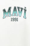 Mavi Pamuklu Loose Fit Logolu Kapüşon Yaka Erkek Çocuk Sweat 6S10167-70057 EKRU