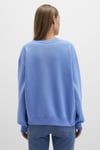 Mavi Pamuklu Loose Fit Şardonlu Bisiklet Yaka Bayan Sweat 1610198-70790 MAVİ
