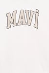 Mavi Pamuklu Loose Fit Şardonlu Kapüşonlu Logolu Kız Çocuk Sweat 7610035-81964 KREM