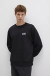 Mavi Pamuklu Loose Fit Şardonlu Logolu Erkek Sweat 0611716-900 SİYAH
