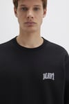 Mavi Pamuklu Loose Fit Şardonlu Logolu Erkek Sweat 0611716-900 SİYAH