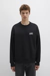Mavi Pamuklu Loose Fit Şardonlu Logolu Erkek Sweat 0611716-900 SİYAH