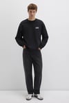 Mavi Pamuklu Loose Fit Şardonlu Logolu Erkek Sweat 0611716-900 SİYAH