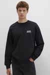 Mavi Pamuklu Loose Fit Şardonlu Logolu Erkek Sweat 0611716-900 SİYAH