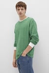 Mavi Pamuklu Loose Fit Uzun Kollu Erkek T Shirt 0613038-85916 YEŞİL-BEYAZ