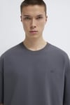 Mavi Pamuklu Oversize Bisiklet Yaka Erkek T Shirt 0613188-80955 KOYU GRİ