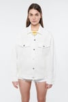Mavi Pamuklu Oversize Fit Bayan Kot Ceket 1110177-84112 BEYAZ