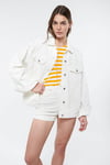Mavi Pamuklu Oversize Fit Bayan Kot Ceket 1110177-84112 BEYAZ