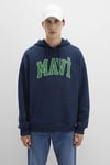 Mavi Pamuklu Oversize Fit Kapüşonlu Logolu Erkek Sweat 067149-29743 LACİVERT
