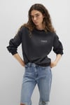 Mavi Pamuklu Regular Fit Bisiklet Yaka Şardonlu Bayan Sweat 1611656-82185 ANTRASİT