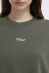 Mavi Pamuklu Regular Fit Bisiklet Yaka Kadın T Shirt 1612829-71553 KOYU HAKİ