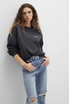 Mavi Pamuklu Regular Fit Bisiklet Yaka Şardonlu Bayan Sweat 1611656-82185 ANTRASİT