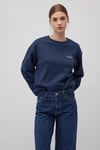 Mavi Pamuklu Regular Fit Bisiklet Yaka Şardonlu Bayan Sweat 1611656-82454 LACİVERT
