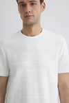 Mavi Pamuklu Regular Fit Çizgili Bisiklet Yaka Erkek T Shirt 0611409-70057 KIRIK BEYAZ