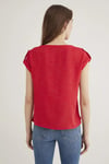 Mavi Pamuklu Regular Fit V Yaka Kadın Bluz 122504-30648 KIRMIZI