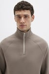 Mavi Pamuklu Regular Fit Yarım Fermuarlı Dik Yaka Erkek Sweat 0S10483-70380 VİZON