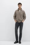 Mavi Pamuklu Regular Fit Yarım Fermuarlı Dik Yaka Erkek Sweat 0S10483-70380 VİZON