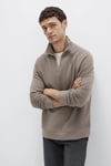 Mavi Pamuklu Regular Fit Yarım Fermuarlı Dik Yaka Erkek Sweat 0S10483-70380 VİZON