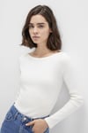Mavi Pamuklu Slim Fit Asimetrik Yaka Bayan Sweat 1613622-80194 EKRU
