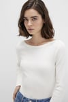 Mavi Pamuklu Slim Fit Asimetrik Yaka Bayan Sweat 1613622-80194 EKRU